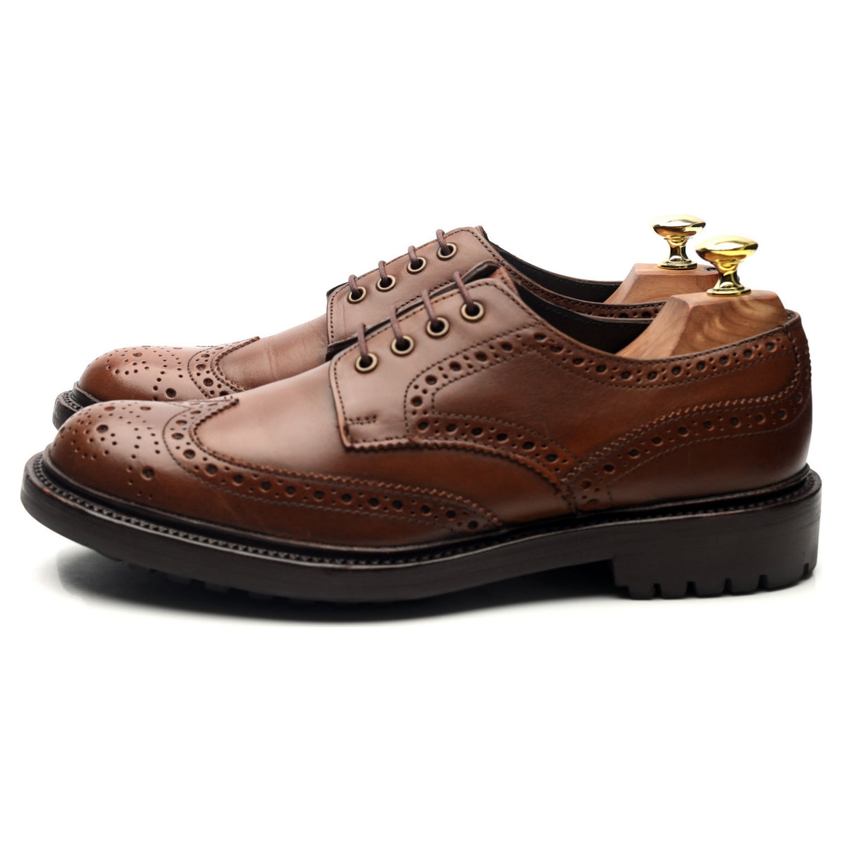 &#39;Ilkley&#39; Brown Leather Derby Brogues UK 7