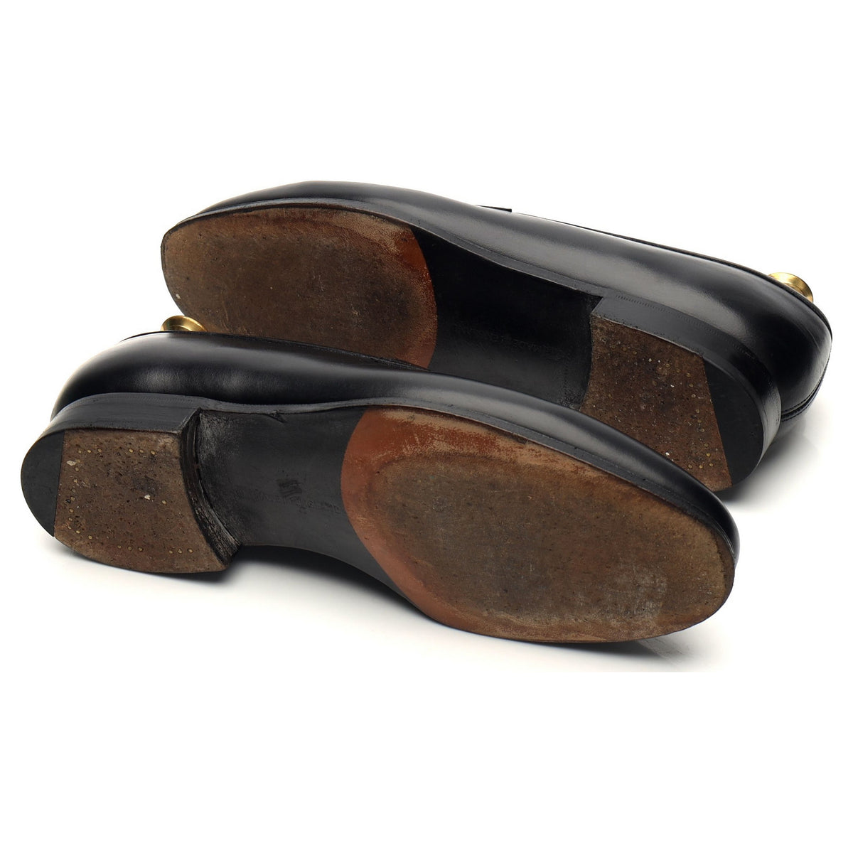 &#39;Piccadilly&#39; Black Leather Penny Loafers UK 6 E