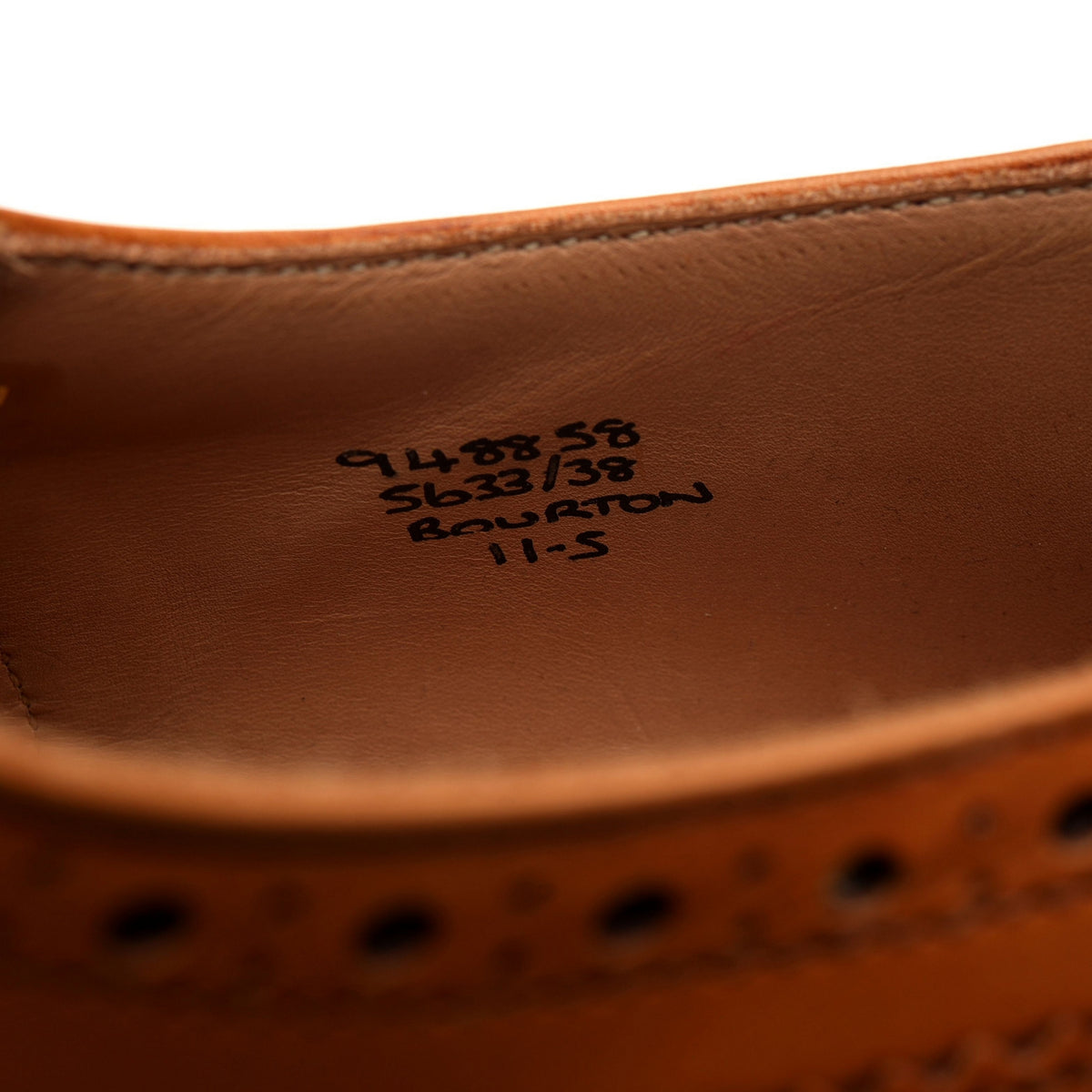 &#39;Bourton&#39; Tan Brown Leather Derby Brogues UK 10 / 11 MISMATCHED