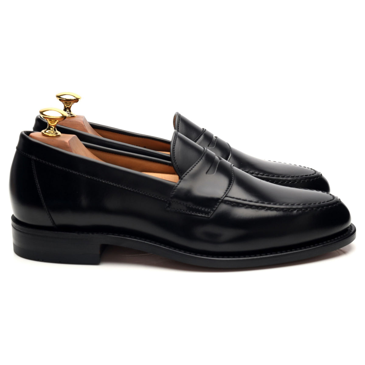 &#39;Imperial&#39; Black Leather Loafers UK 7 F