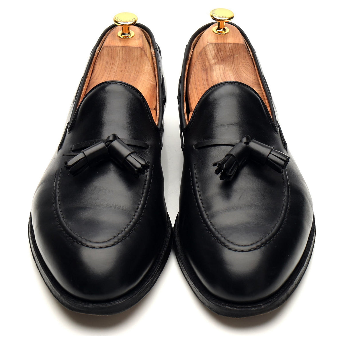 &#39;Cavendish 2&#39; Black Leather Tassel Loafers UK 12.5 E