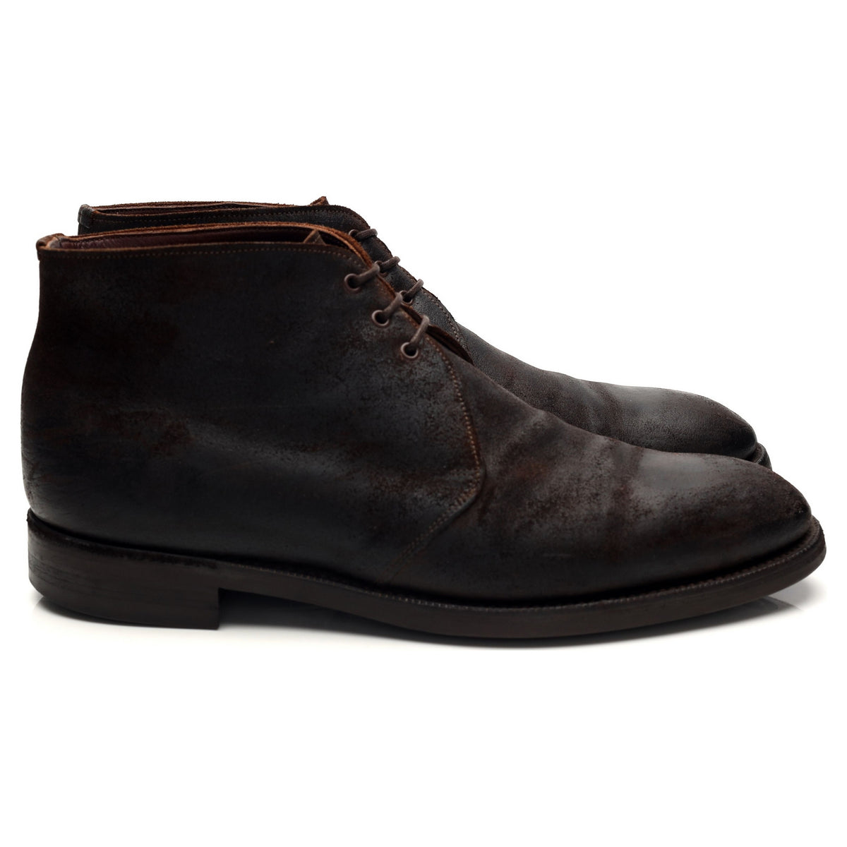 &#39;Lanark&#39; Dark Brown Waxed Suede Chukka Boots UK 8 E