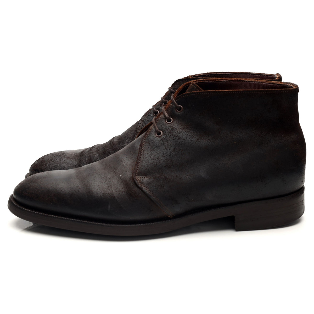 &#39;Lanark&#39; Dark Brown Waxed Suede Chukka Boots UK 8 E
