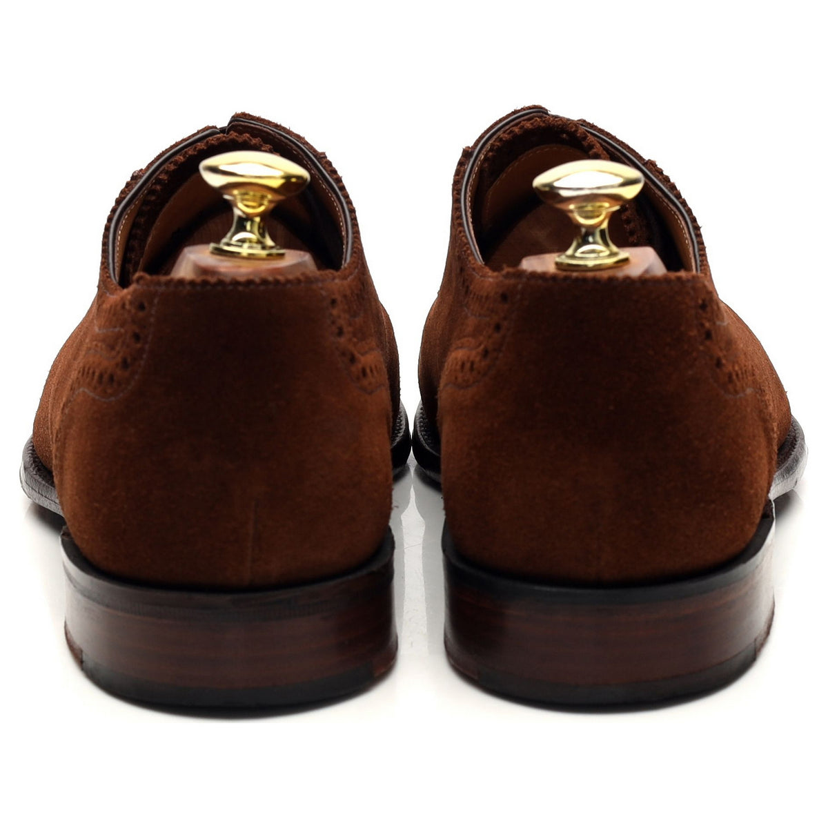 1880 Export Grade &#39;Trinity&#39; Snuff Brown Suede Oxford Brogues UK 7 F