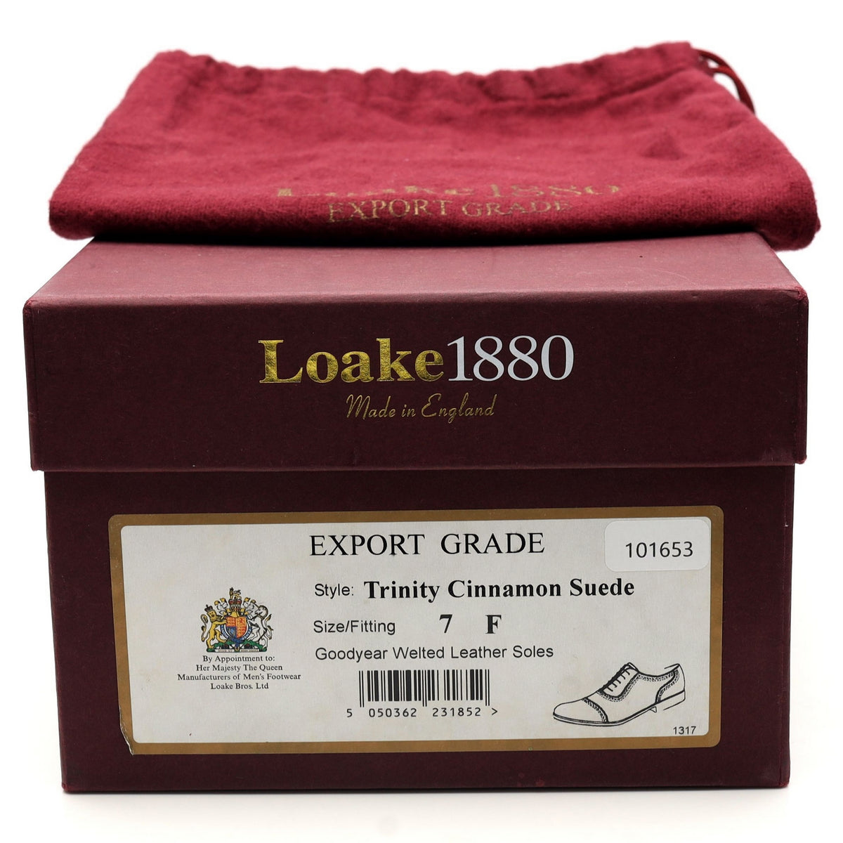 1880 Export Grade &#39;Trinity&#39; Snuff Brown Suede Oxford Brogues UK 7 F