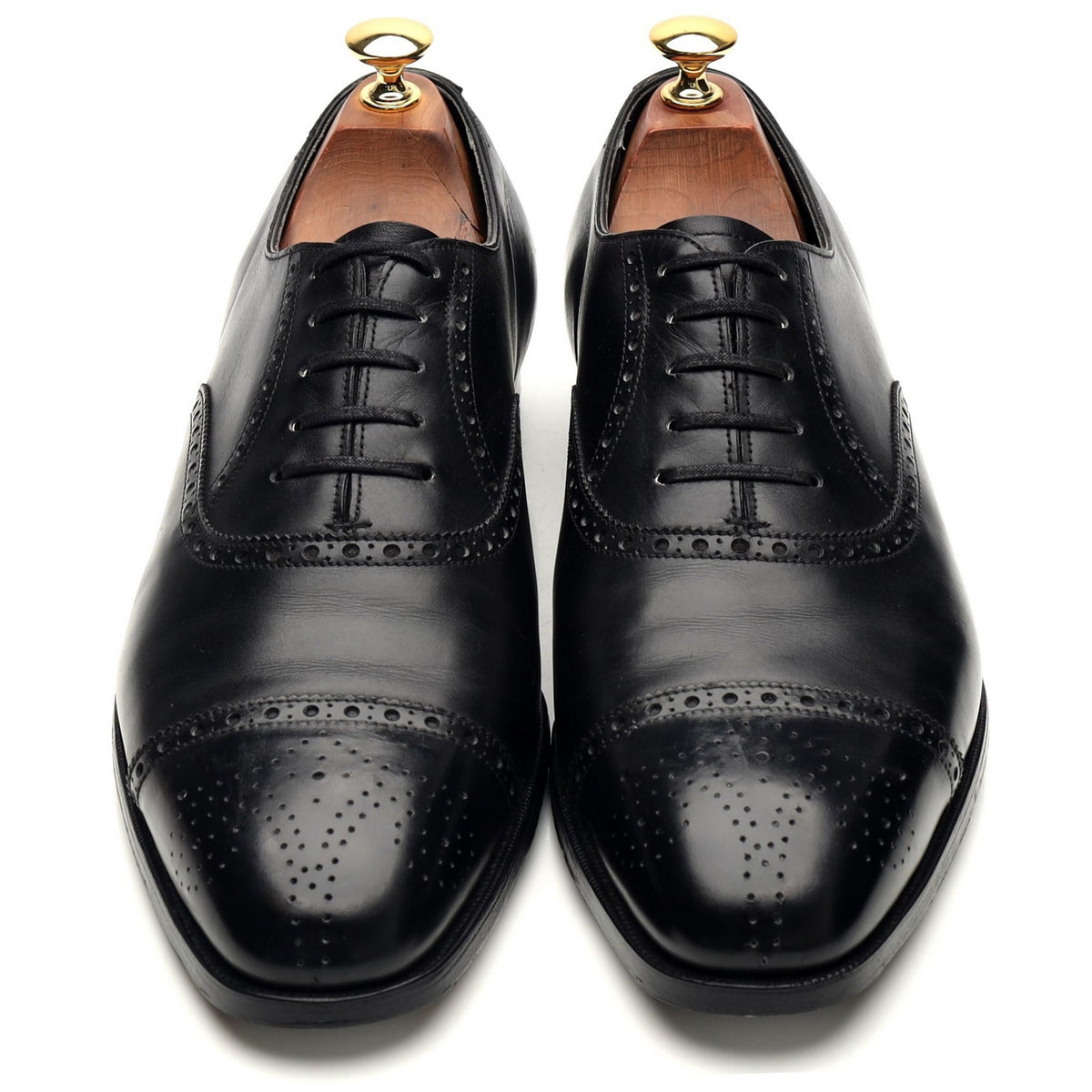&#39;Asquith&#39; Black Leather Oxford Brogues UK 9.5 E