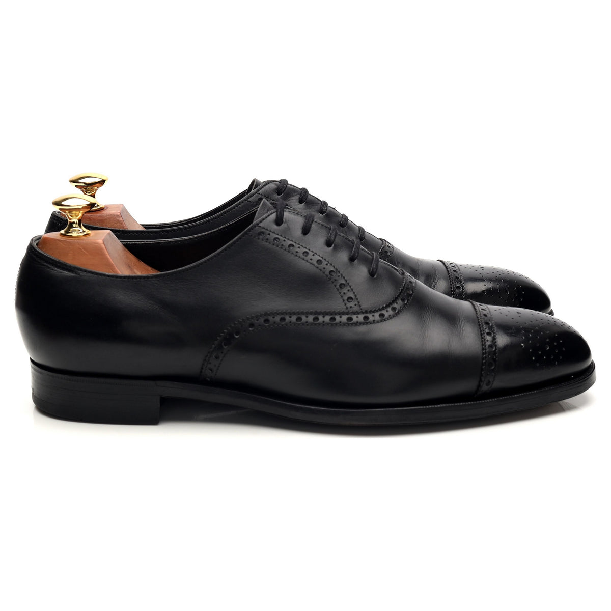 &#39;Asquith&#39; Black Leather Oxford Brogues UK 9.5 E