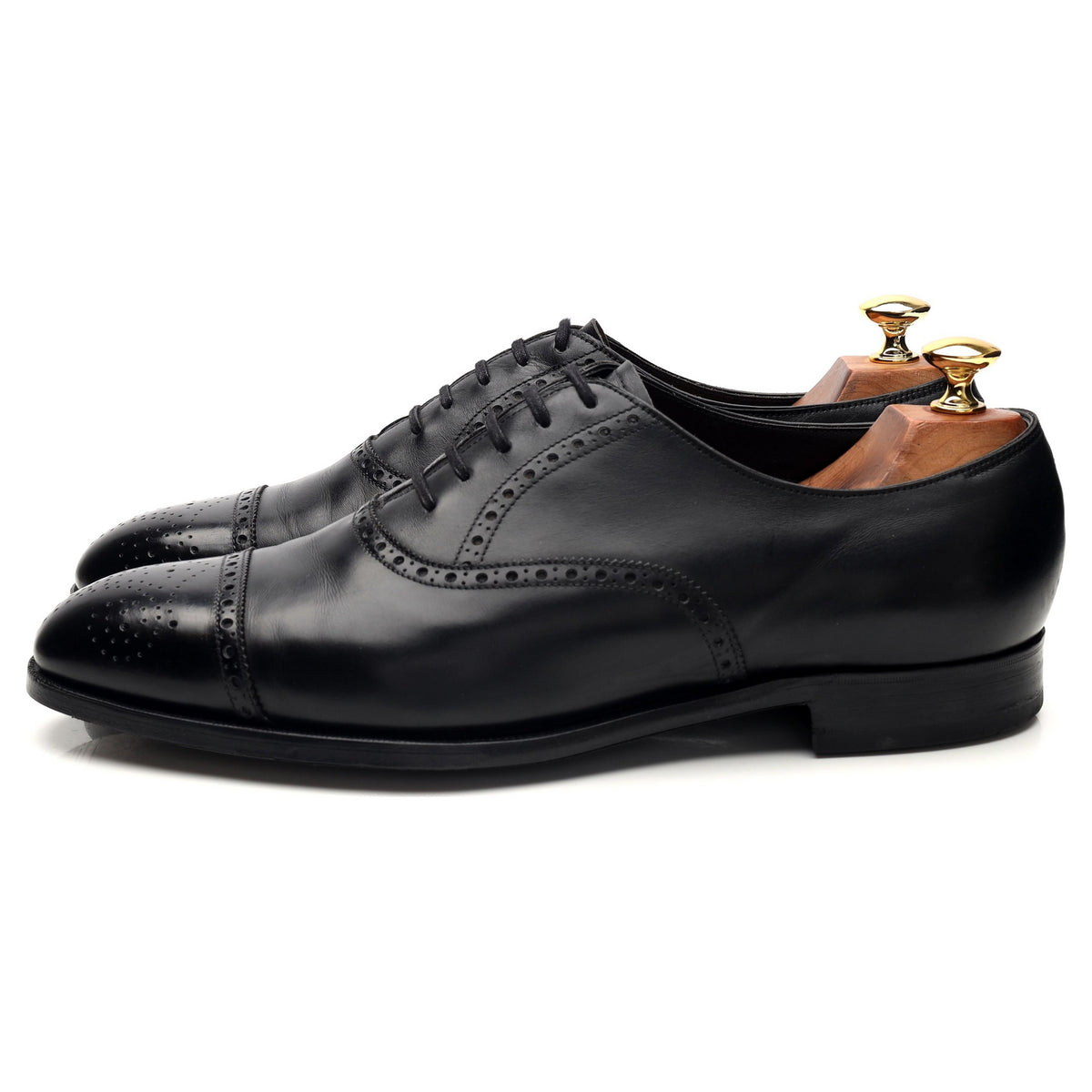 &#39;Asquith&#39; Black Leather Oxford Brogues UK 9.5 E