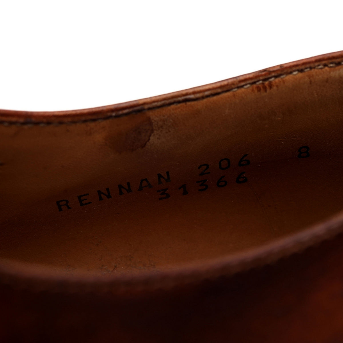 &#39;Rennan&#39; Tan Brown Patina Leather Double Monk Strap UK 8
