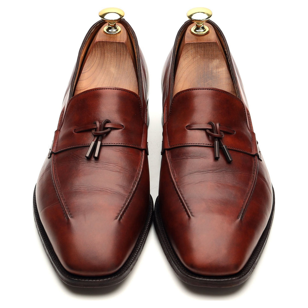 &#39;Foxton&#39; Brown Museum Leather String Loafers UK 9 E