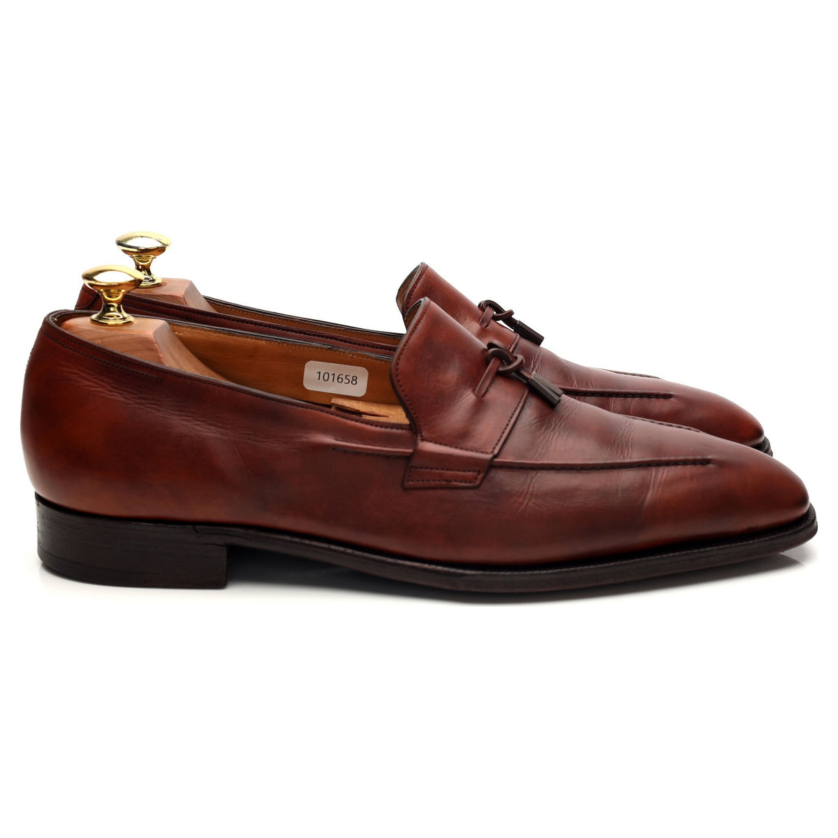&#39;Foxton&#39; Brown Museum Leather String Loafers UK 9 E