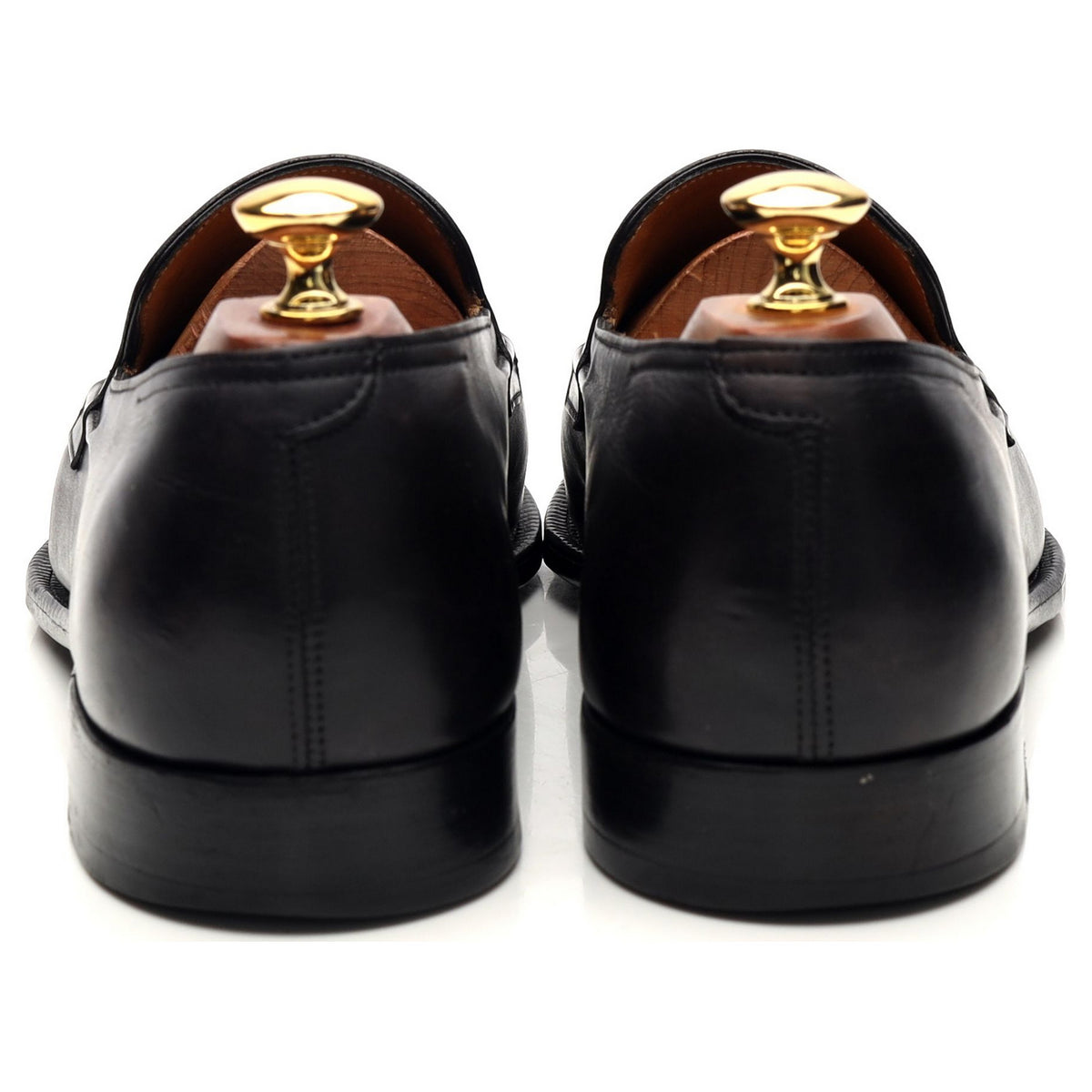 &#39;Foxton&#39; Black Leather String Loafers UK 9 E