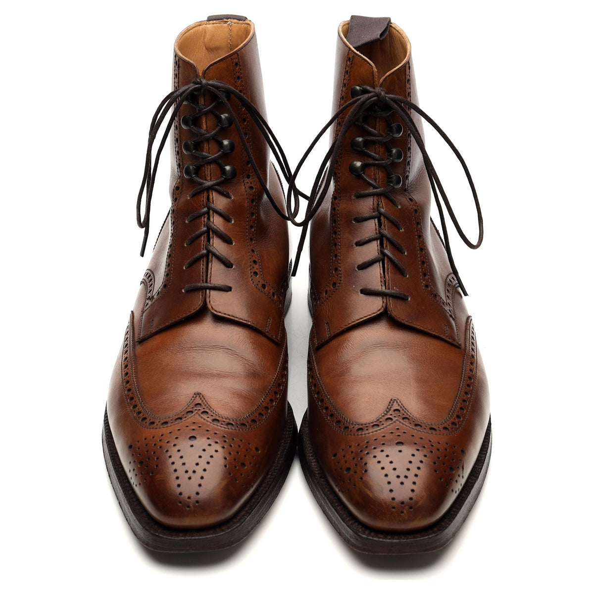 &#39;Bryan&#39; Brown Leather Brogue Boots UK 7.5 E