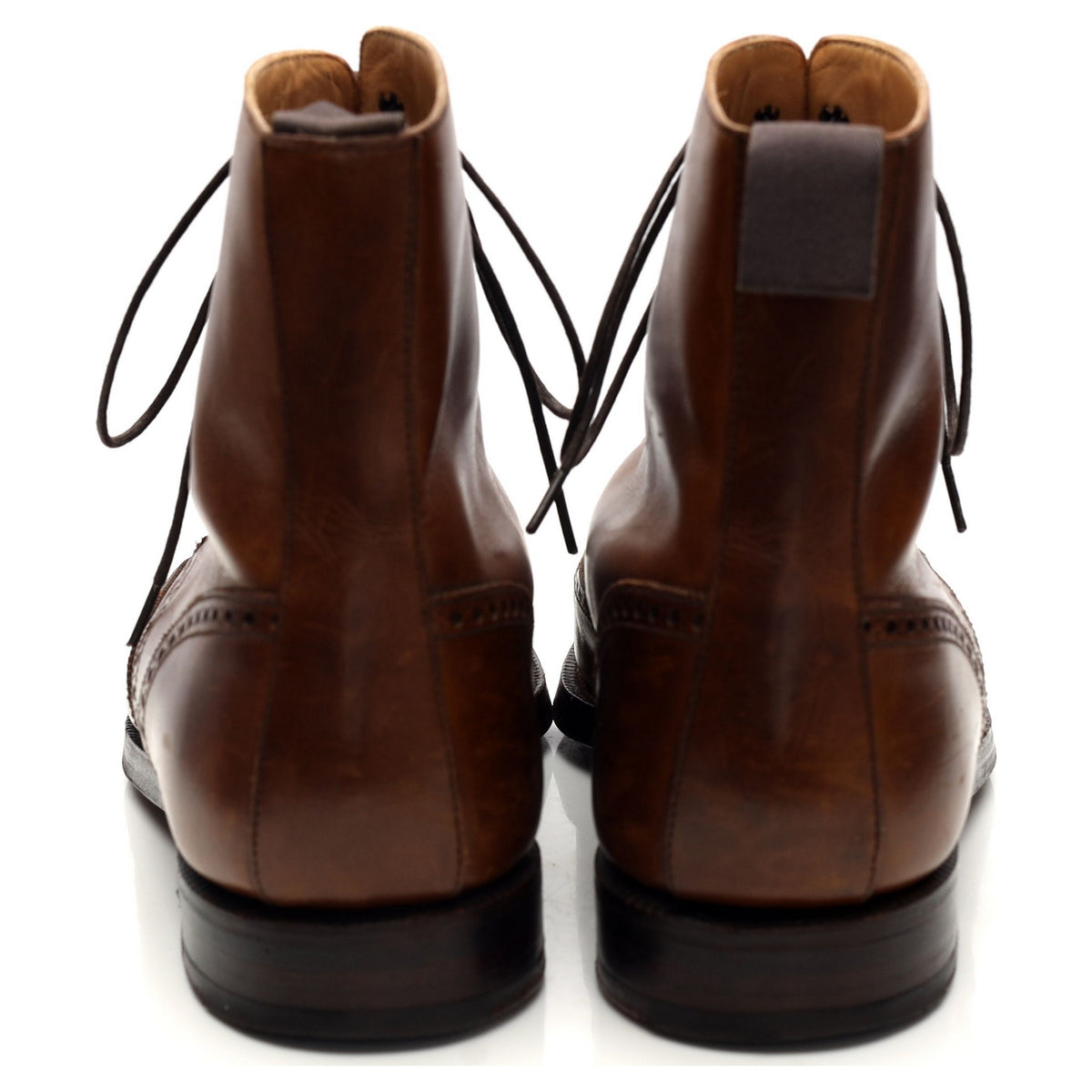 &#39;Bryan&#39; Brown Leather Brogue Boots UK 7.5 E
