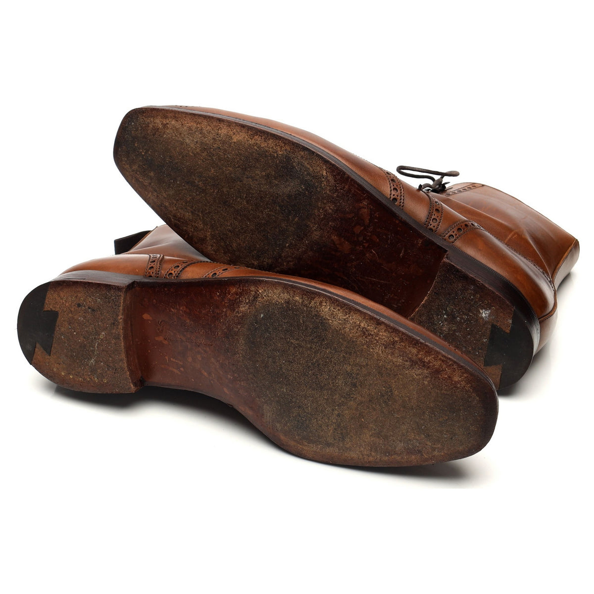 &#39;Bryan&#39; Brown Leather Brogue Boots UK 7.5 E