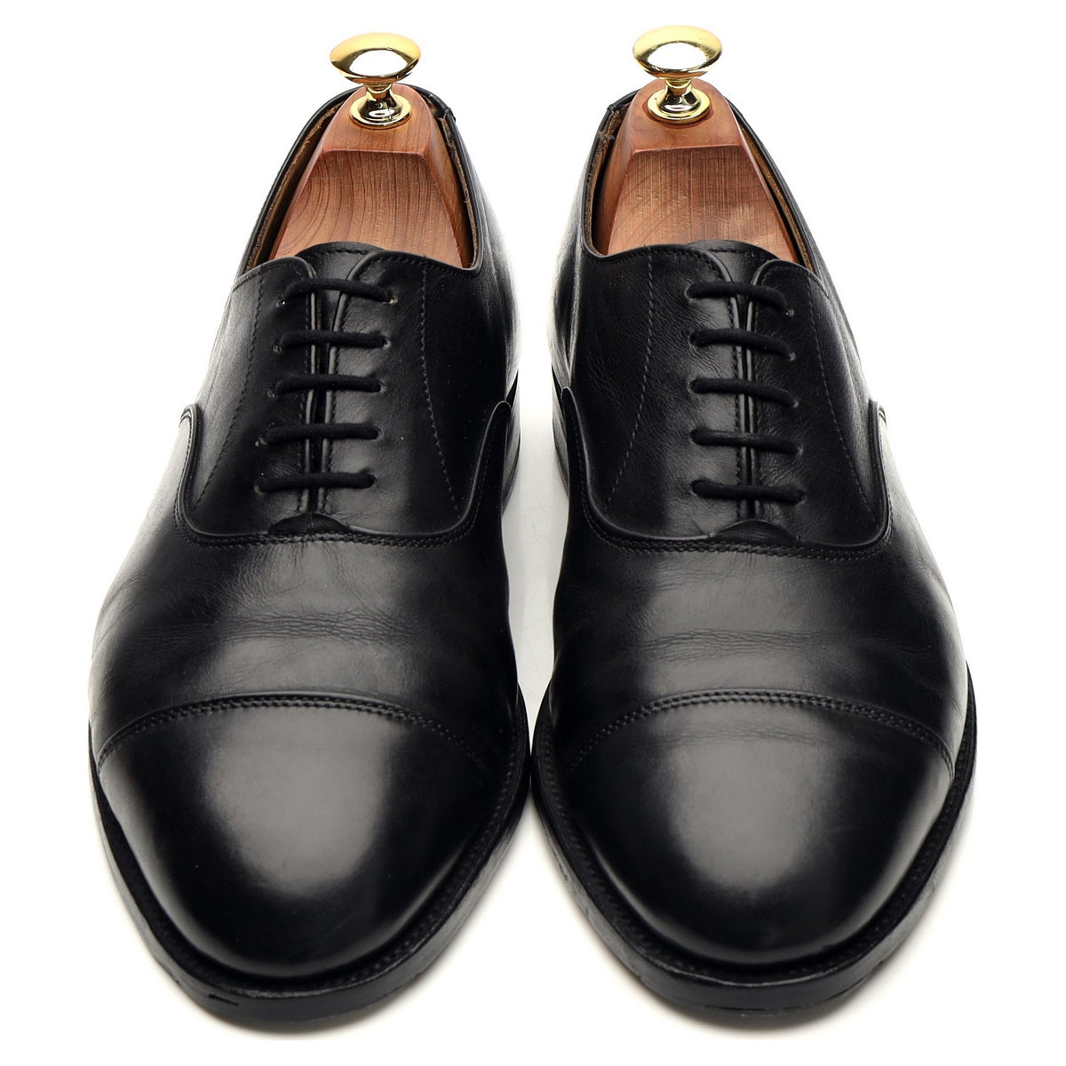 &#39;Henley&#39; Black Leather Oxford UK 8.5