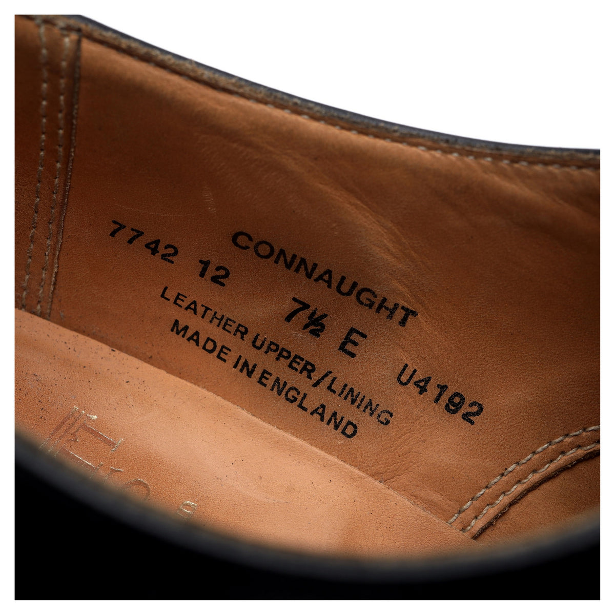 &#39;Connaught&#39; Black Leather Oxford UK 7.5 E
