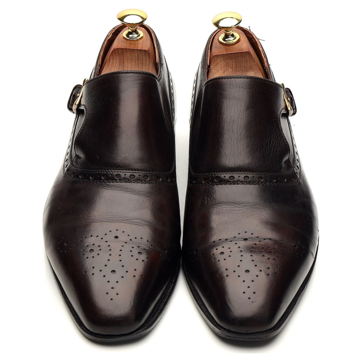 Dark Brown Leather Monk Strap UK 8.5