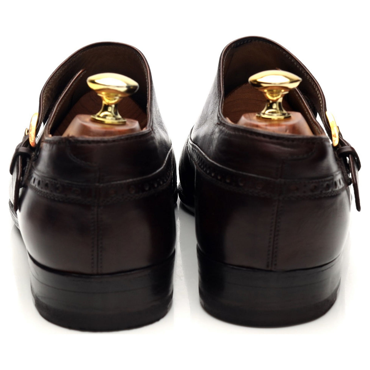 Dark Brown Leather Monk Strap UK 8.5