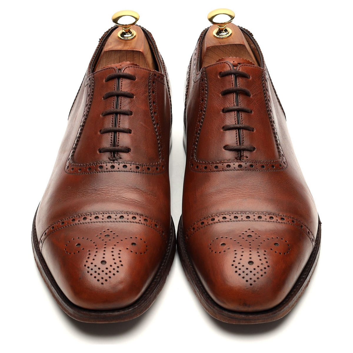 1880 &#39;Strand&#39; Tan Brown Leather Oxford Brogues UK 10 F