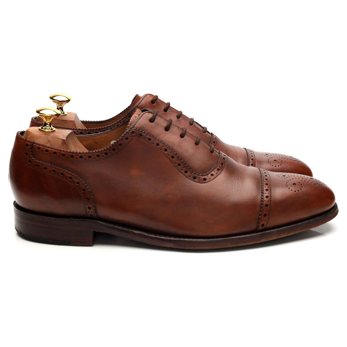 1880 &#39;Strand&#39; Tan Brown Leather Oxford Brogues UK 10 F