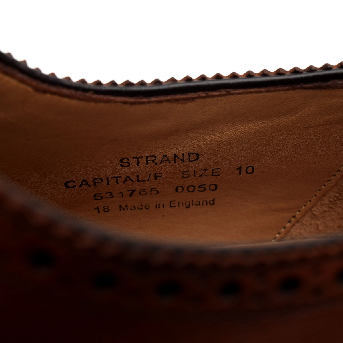 1880 &#39;Strand&#39; Tan Brown Leather Oxford Brogues UK 10 F