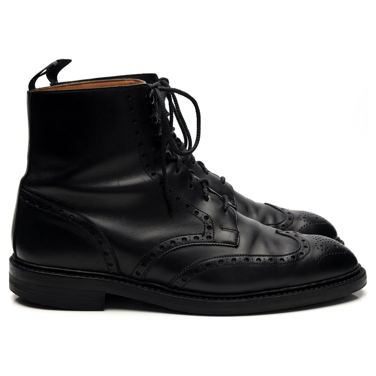 &#39;Skye 3&#39; Black Leather Brogue Boots UK 9.5 E