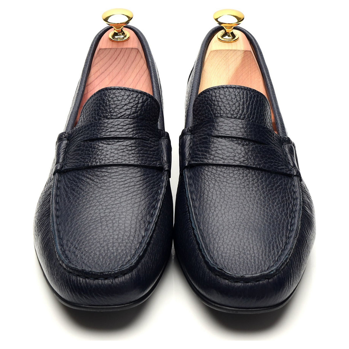 &#39;Genoa&#39; Navy Blue Grain Leather Driving Loafer UK 7 E