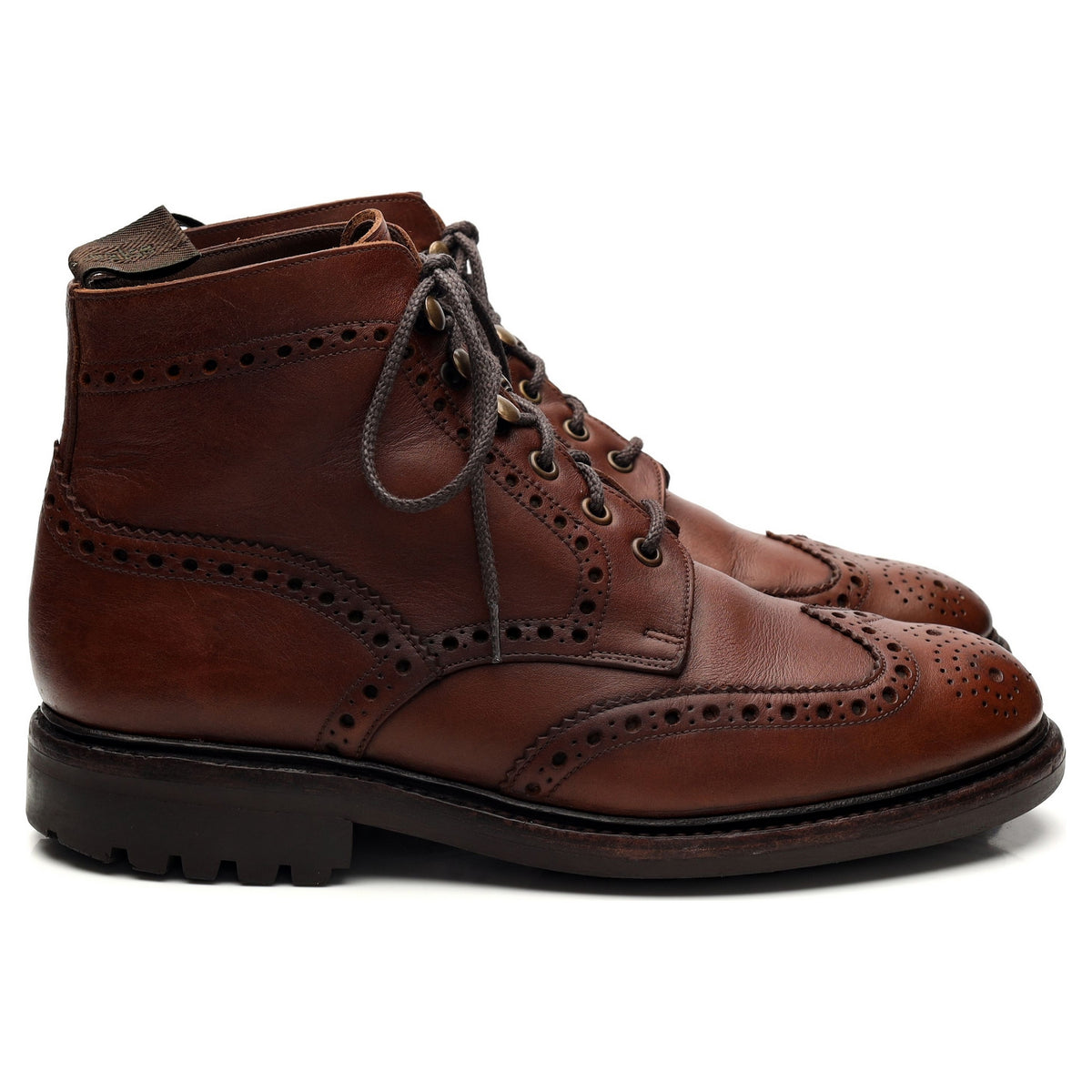 1880 &#39;Glendale&#39; Brown Leather Brogue Boots UK 7.5 G