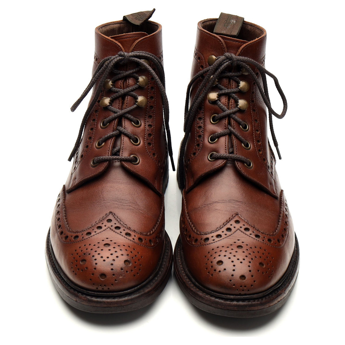 1880 &#39;Glendale&#39; Brown Leather Brogue Boots UK 7.5 G