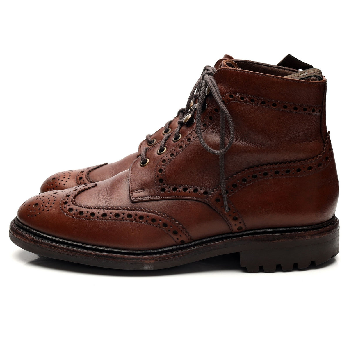 1880 &#39;Glendale&#39; Brown Leather Brogue Boots UK 7.5 G