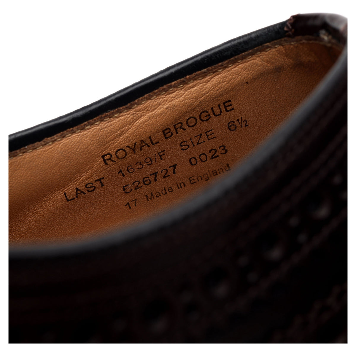 &#39;Royal Brogue&#39; Dark Brown Leather Derby Brogue UK 6.5 F