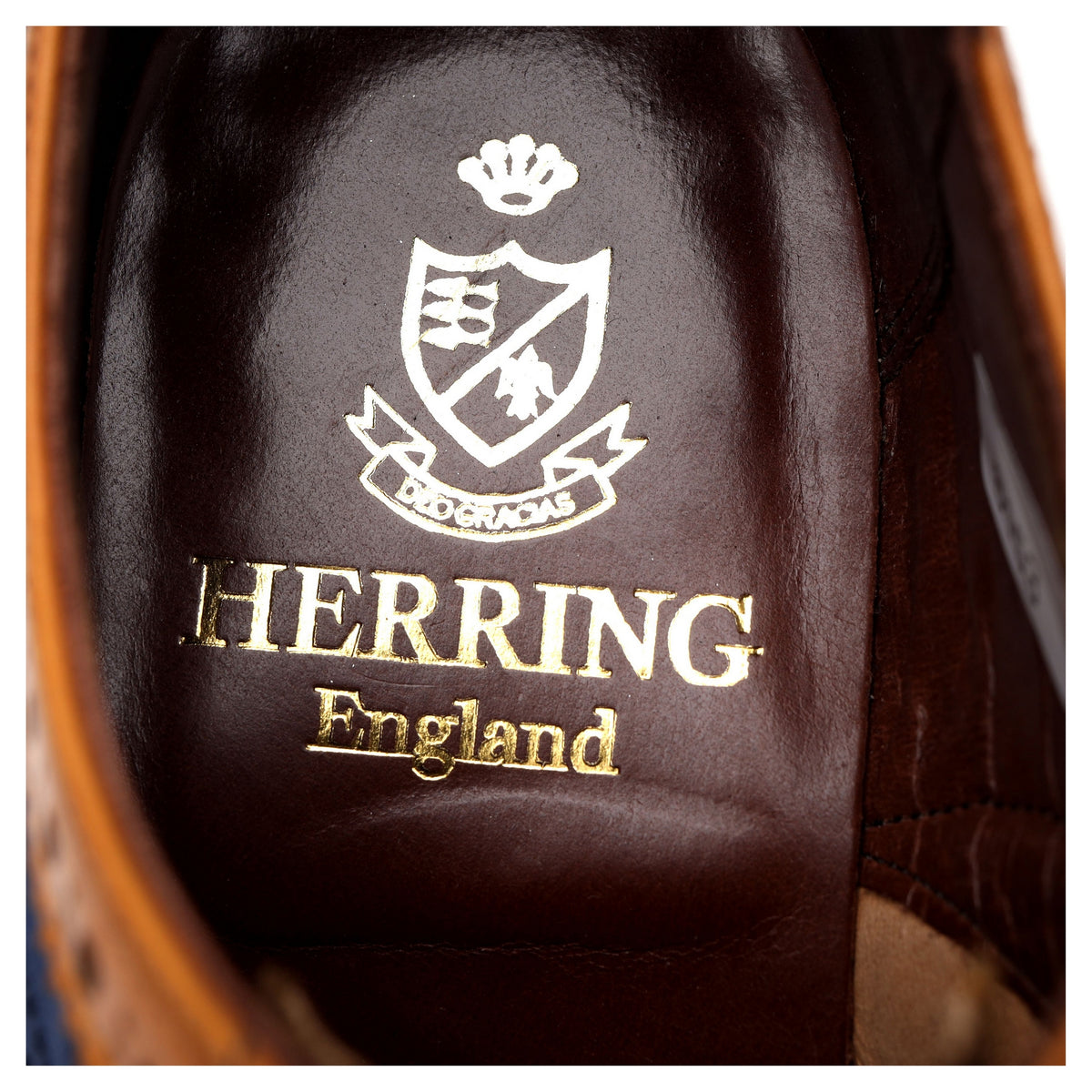 Herring &#39;Fencote&#39; Tan Brown Leather Oxford Brogue UK 7.5 F