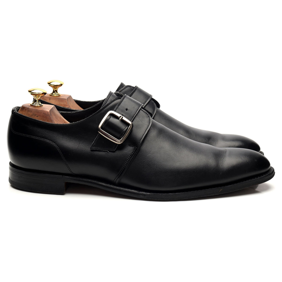 &#39;Moorgate&#39; Black Leather Monk Strap UK 11 F