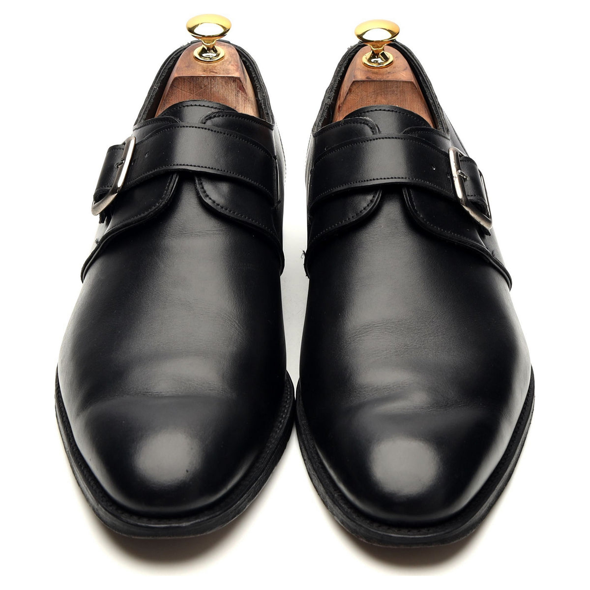 &#39;Moorgate&#39; Black Leather Monk Strap UK 11 F