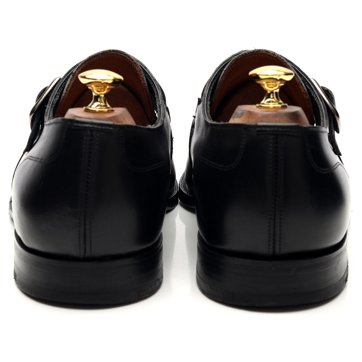 &#39;Moorgate&#39; Black Leather Monk Strap UK 11 F