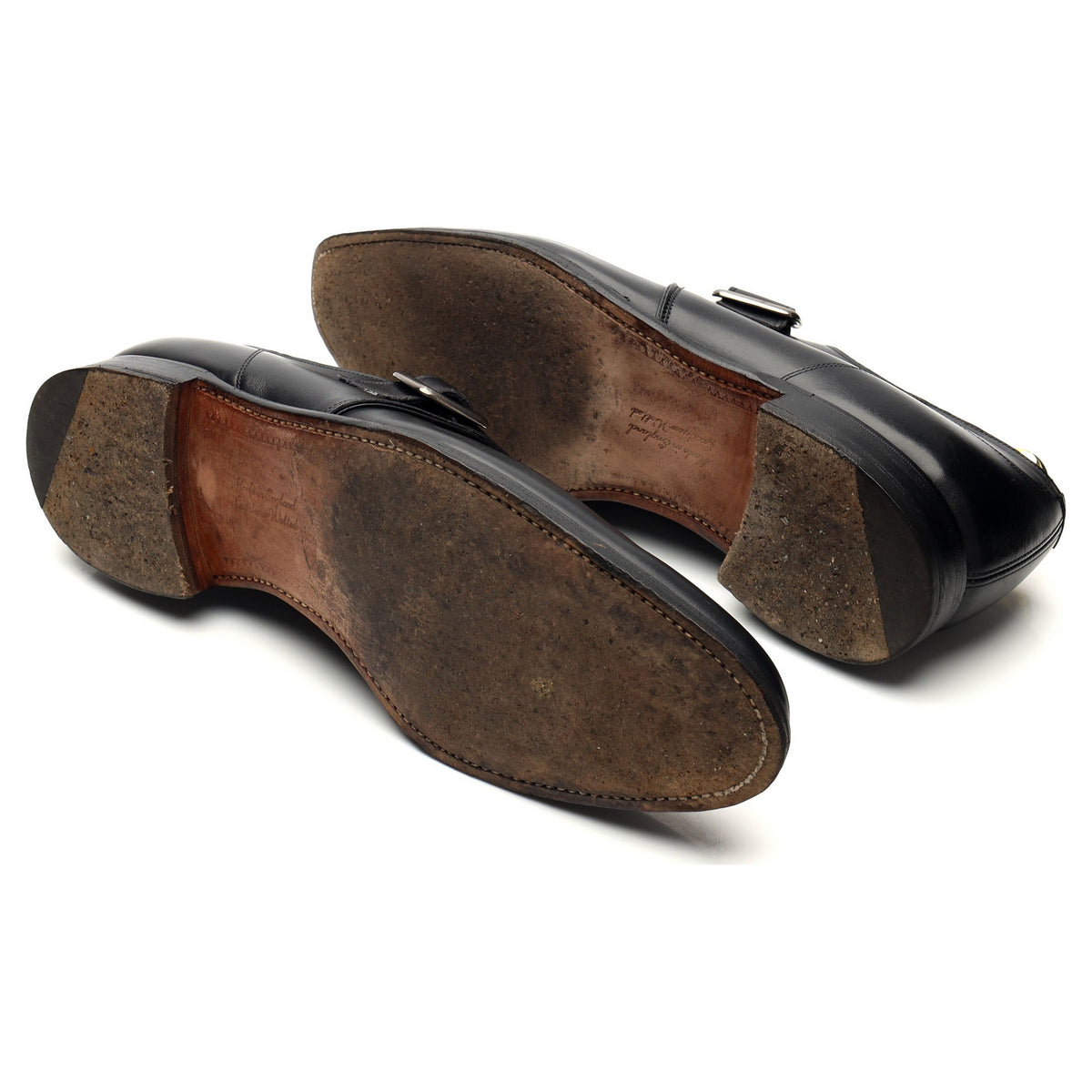 &#39;Moorgate&#39; Black Leather Monk Strap UK 11 F