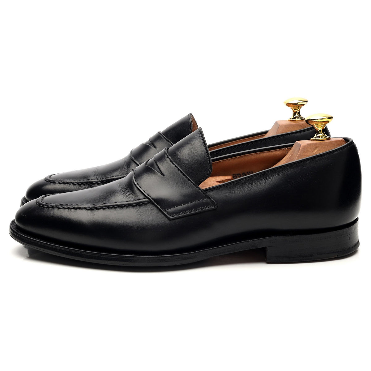 &#39;Hertford&#39; Black Leather Loafers UK 8 G