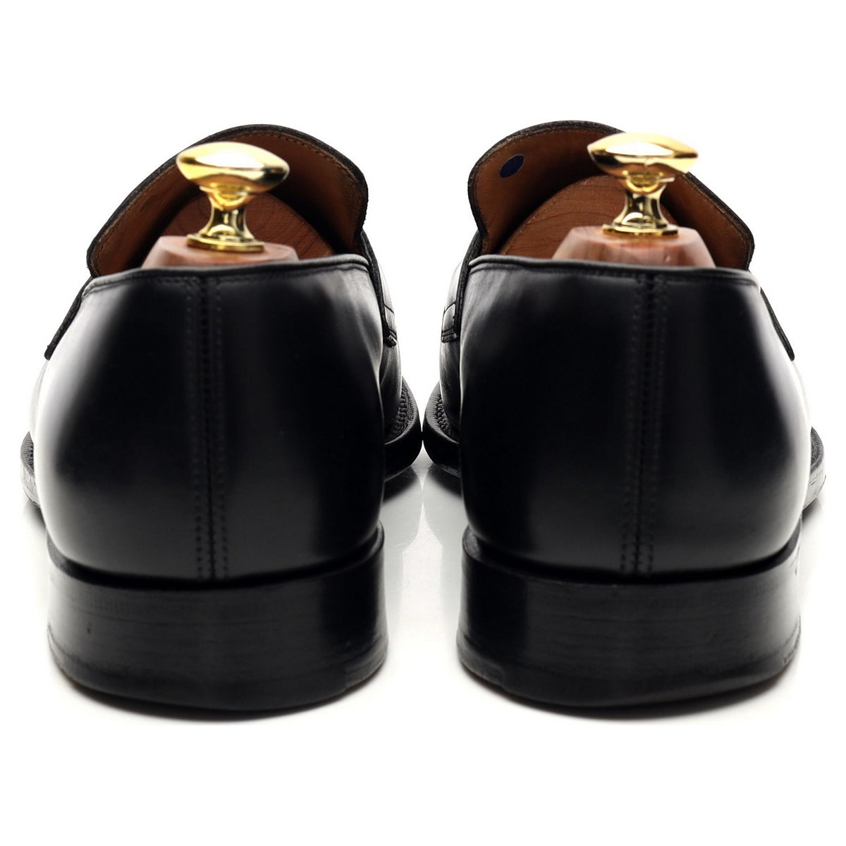 &#39;Hertford&#39; Black Leather Loafers UK 8 G