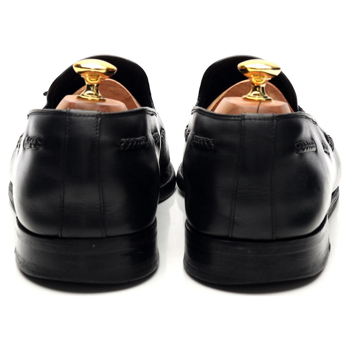 1880 &#39;Temple&#39; Black Leather Tassel Loafer UK 11 F