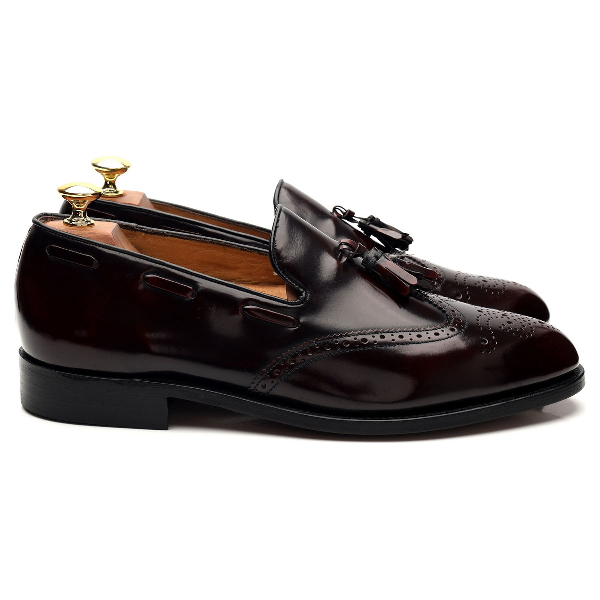 &#39;Clive&#39; Burgundy Leather Tassel Loafer UK 8 F