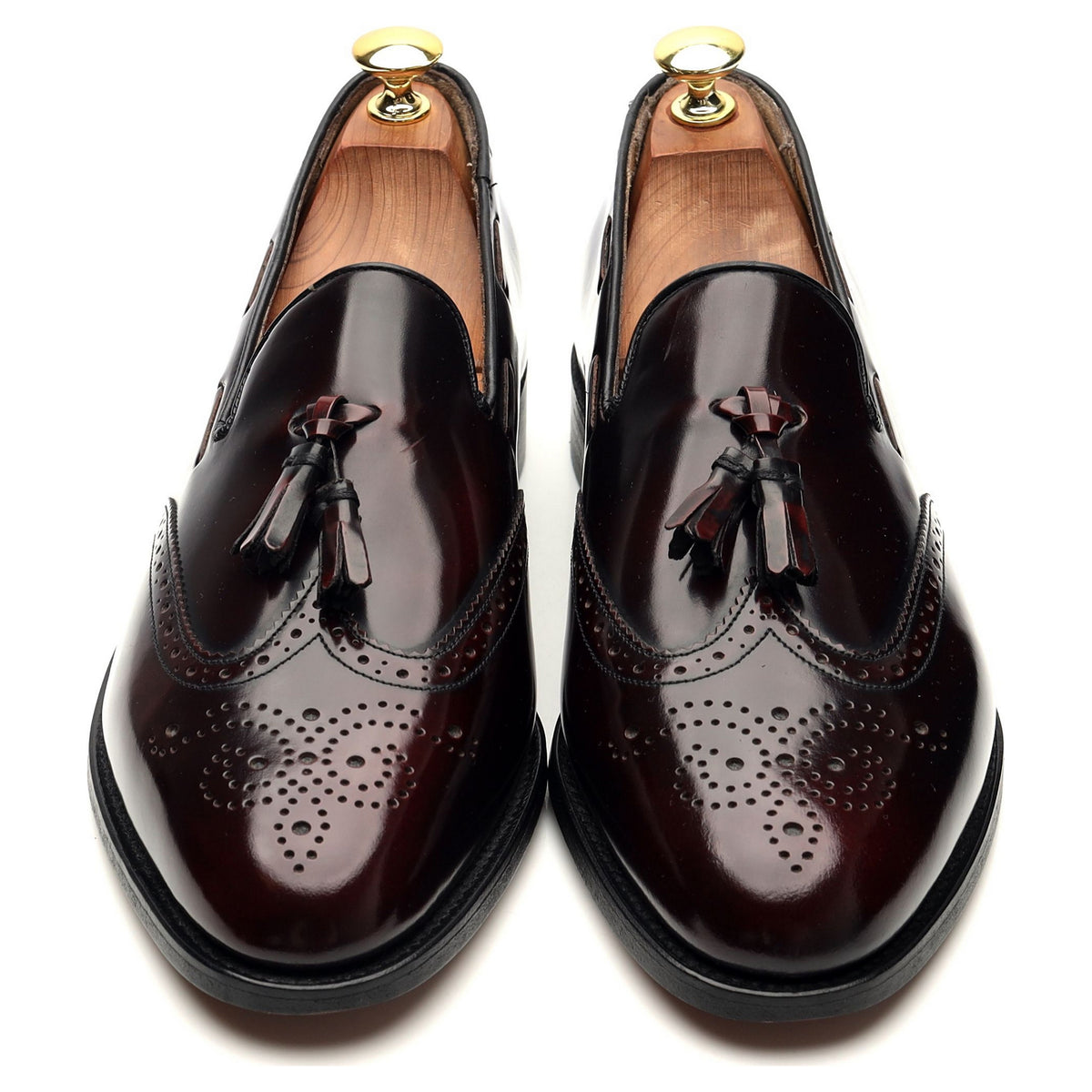 &#39;Clive&#39; Burgundy Leather Tassel Loafer UK 8 F