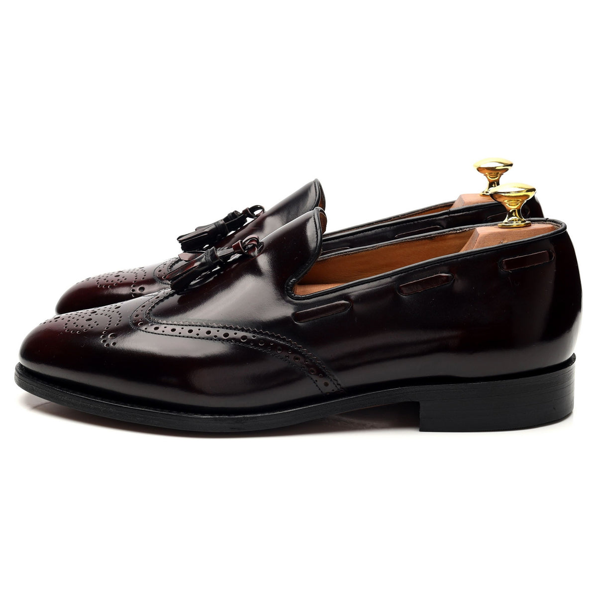 &#39;Clive&#39; Burgundy Leather Tassel Loafer UK 8 F