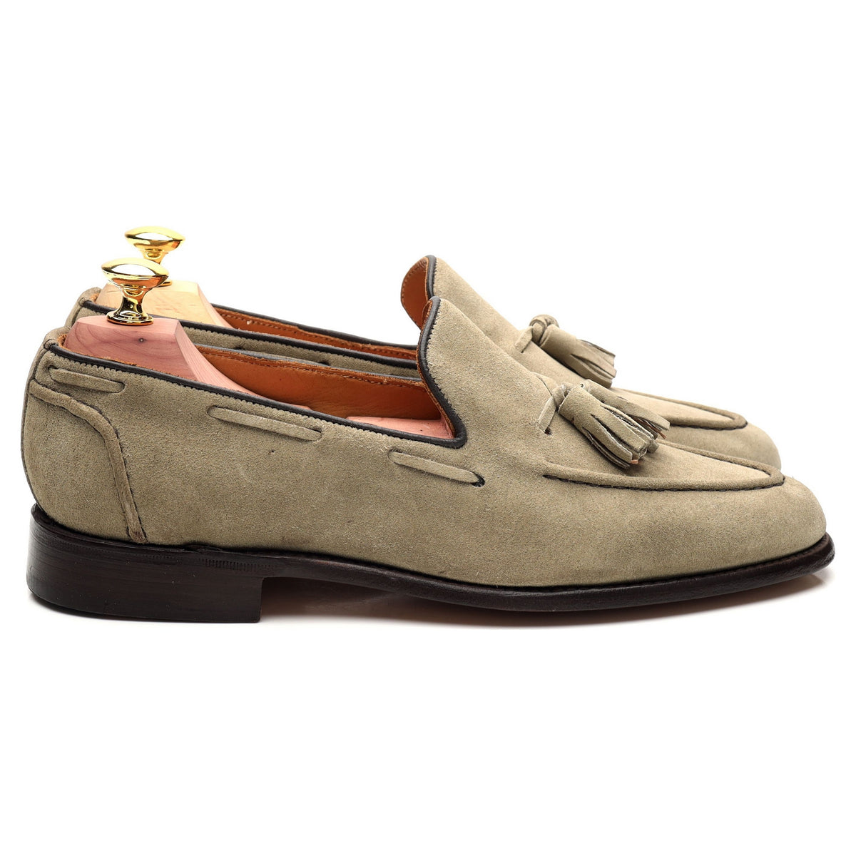 &#39;Chelsea&#39; Stone Suede Tassel Loafer UK 7