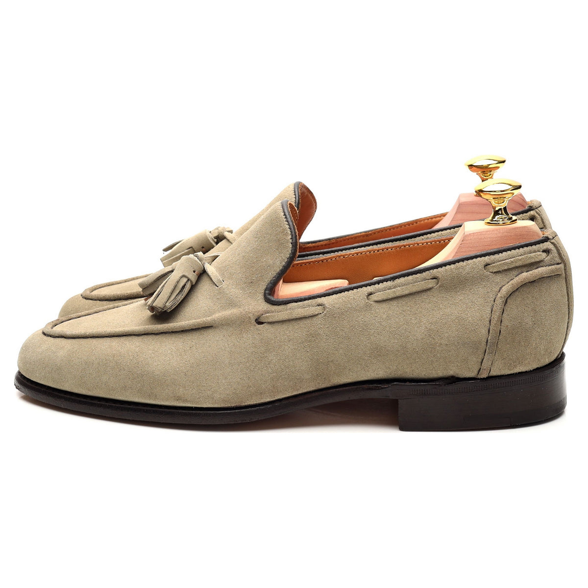 &#39;Chelsea&#39; Stone Suede Tassel Loafer UK 7