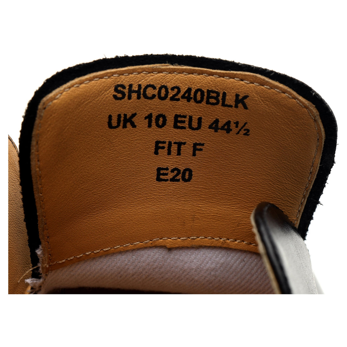 &#39;SHC0240BLK&#39; Black Leather Monk Strap UK 10 F