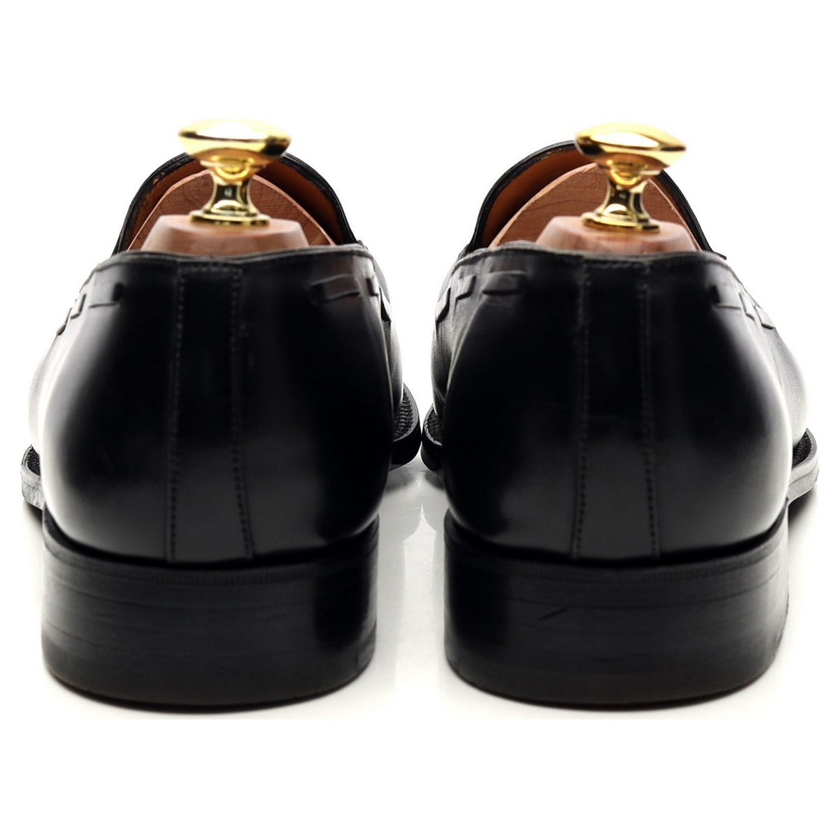 Black Leather Tassel Loafers 8 D UK 8.5