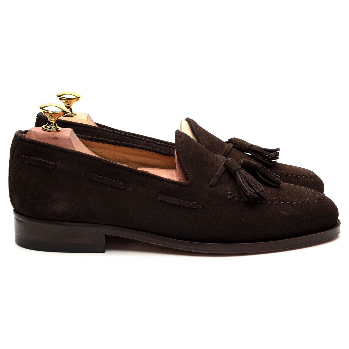 &#39;Dart&#39; Dark Brown Suede Tassel Loafer UK 7.5