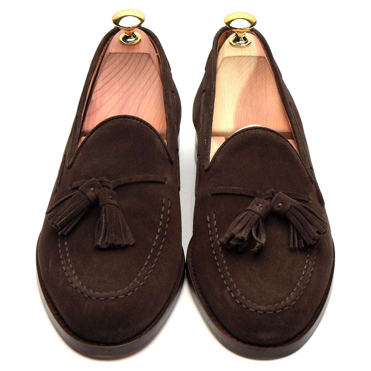 &#39;Dart&#39; Dark Brown Suede Tassel Loafer UK 7.5