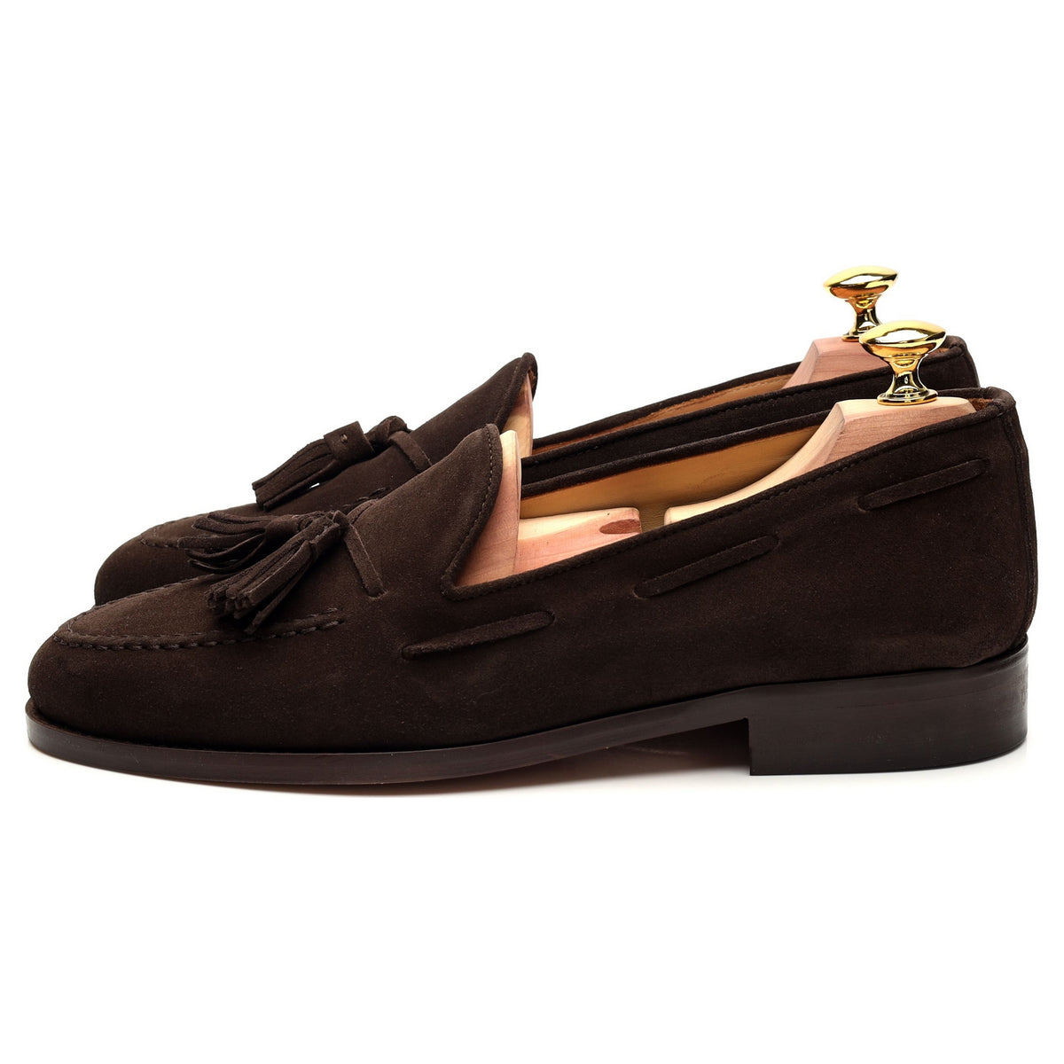 &#39;Dart&#39; Dark Brown Suede Tassel Loafer UK 7.5